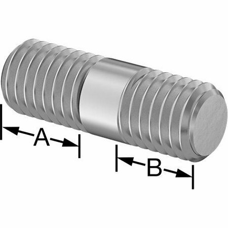 BSC PREFERRED Threaded on Both Ends Stud 18-8 Stainless Steel M10 x 1.5mm Size 13mm and 10mm Thread Len 30mm Long 5580N213